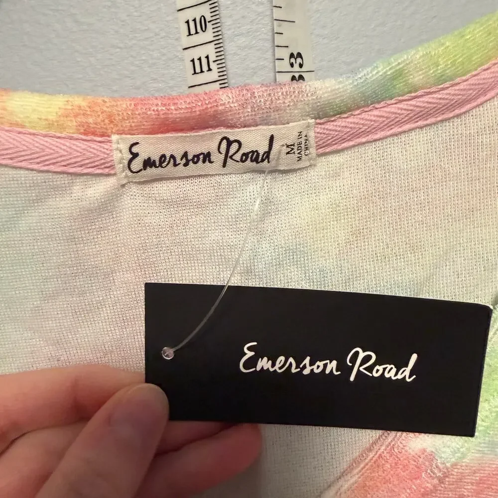 Emerson Road Lullaby Tie Dye Pink Jersey Lined Terry Tank and Short Set sz M